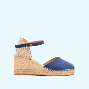 Alpargatas para mujer con hebilla color azul báltico | Atria